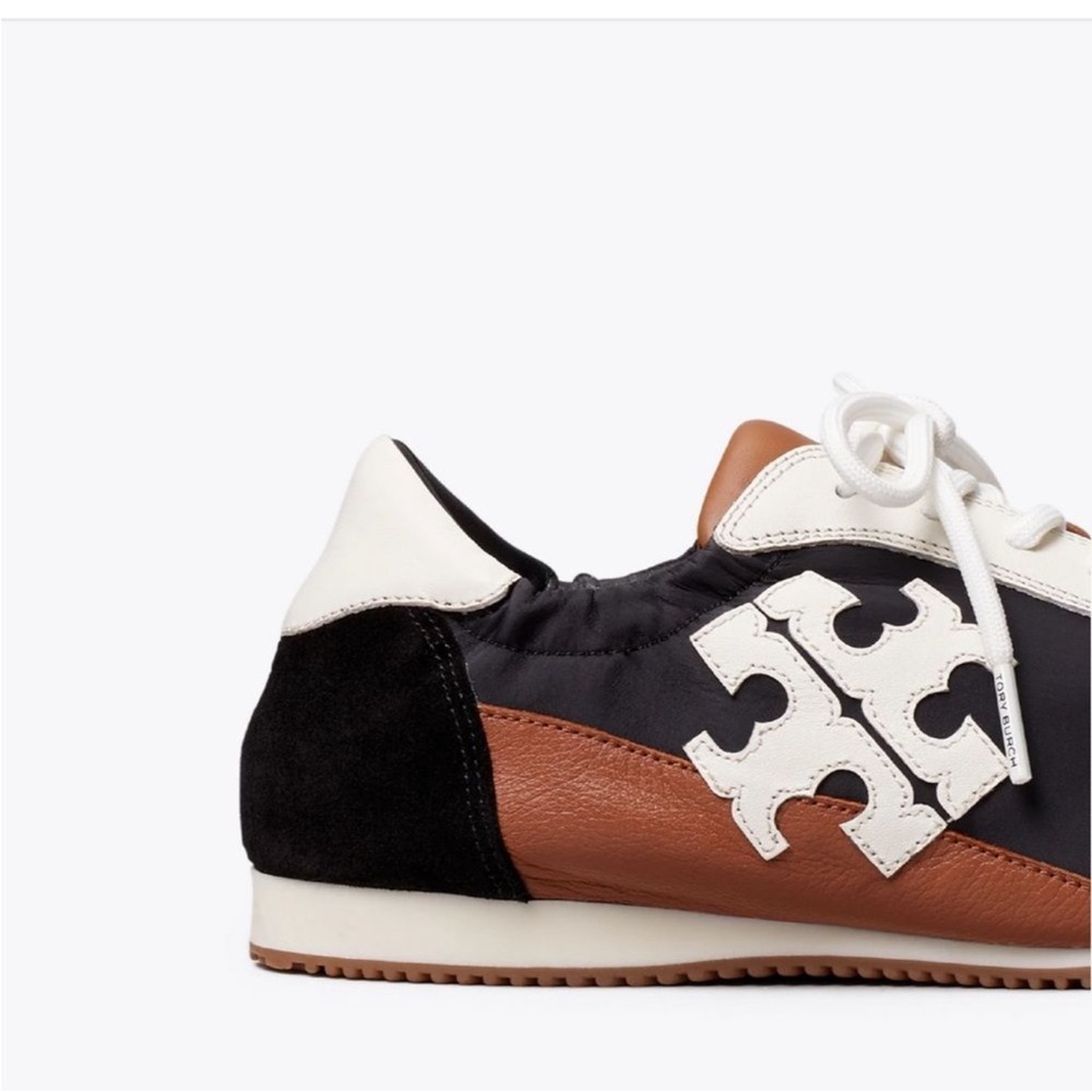 Tory Burch Black, White, and Brown Sneakers